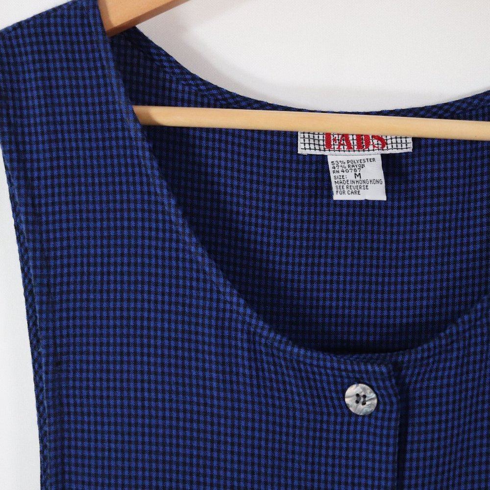 SOLD vintage 90s check plaid pinafore maxi dress M grunge cottagcore jumper - Picture 10 of 11
